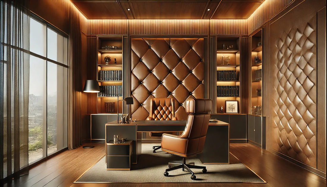luxurious leather wall office