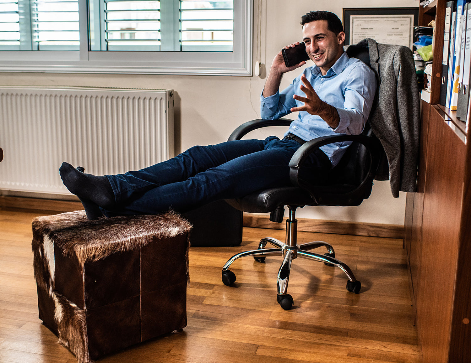 Leather Footrest Stool