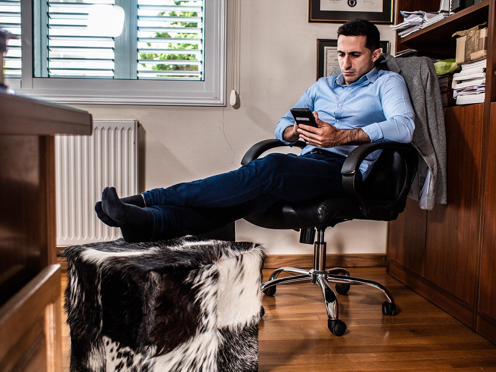 Leather Footrest Stool - Limassolian Leathers